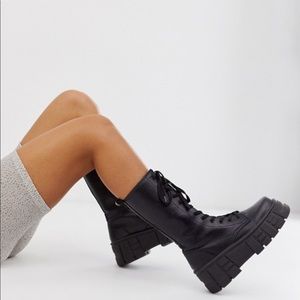 ASOS lace up platform boots
